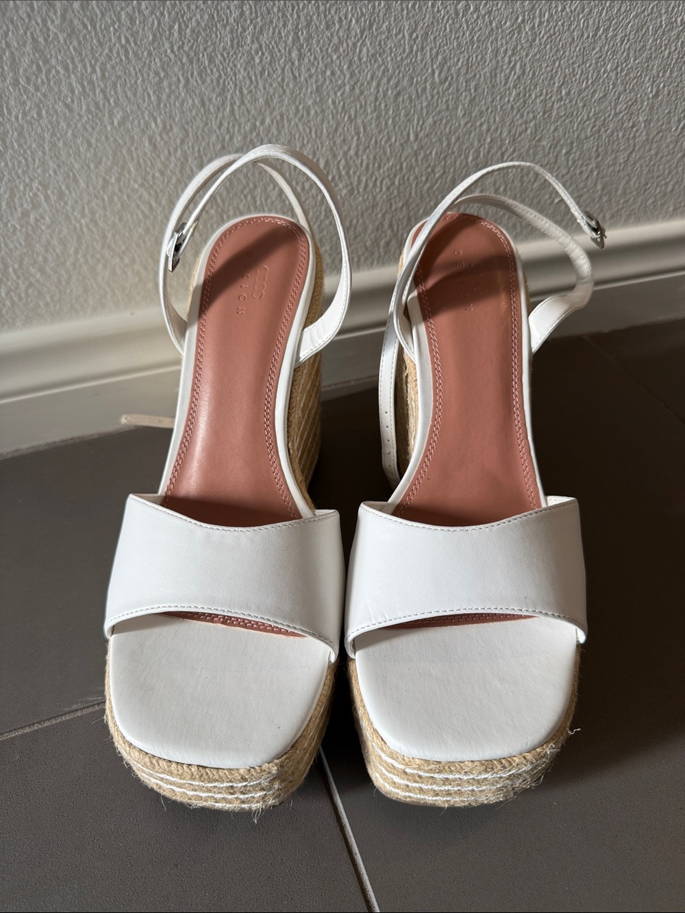 ASOS!White Espadrille Platform Sandals - Women's Slingback